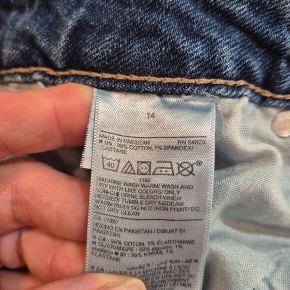 Old Navy Women's Medium Wash Blue Cotton/Spandex Mid-Rise OG Straight Secret Sli - Picture 10 of 12